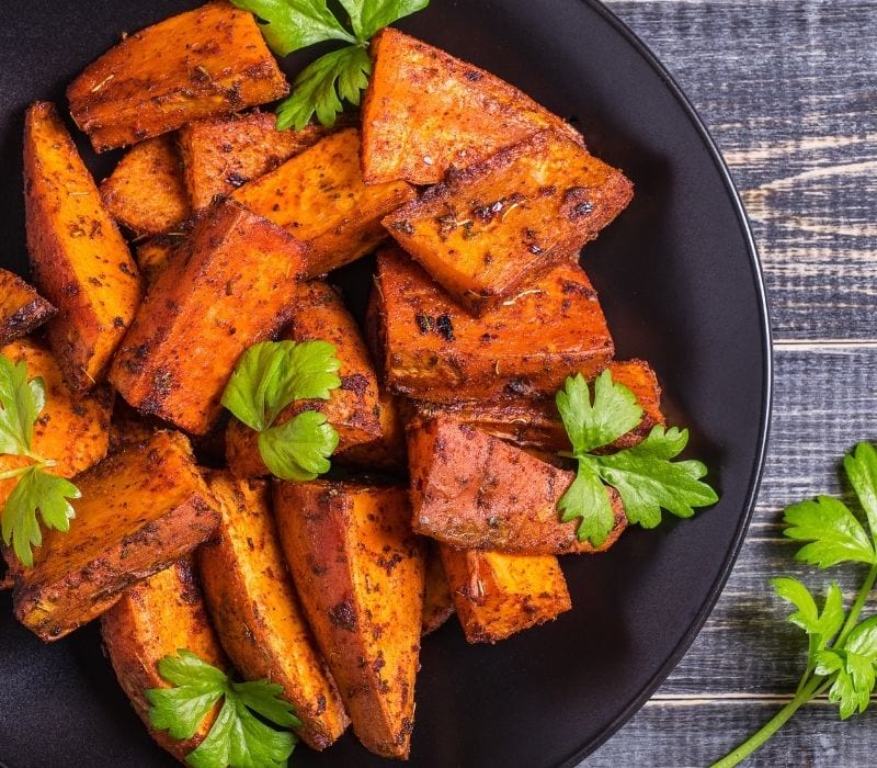 Cooked Sweet Potato with spices and herbs| Thanksgiving Menu Ideas For Homesteaders