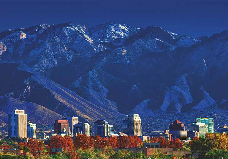 Downtown city skyline of Salt Lake City, Utah | place to visit in november 