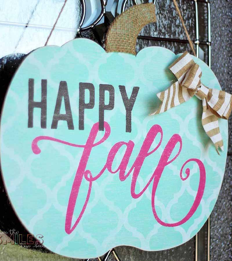 Shabby Chic Fall Pumpkin Door Hanger | fall wreaths for front doors