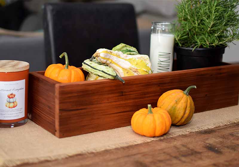 Table Centerpiece. Wood farmhouse box. Wood planter for herbs, succulents, ball jars, candles, kitchen towels | thanksgiving table decor