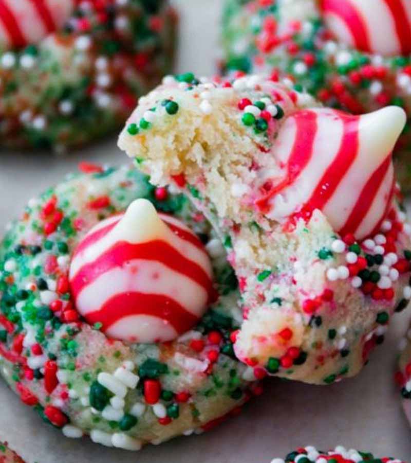 Candy Cane Kiss Cookies | list of cookies