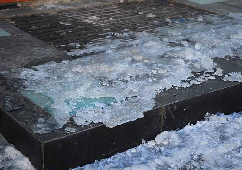 Close up on Danger Frozen Steps | winter hacks for home