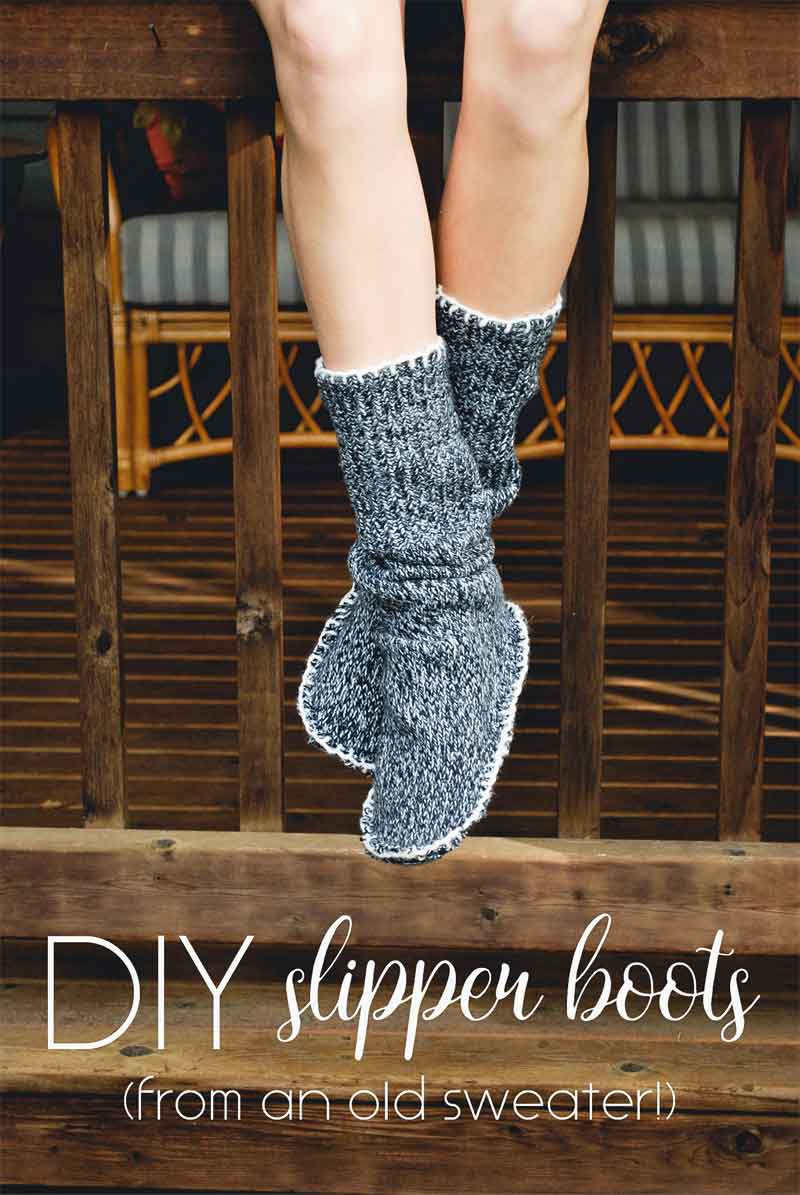 Make Sweater Socks Out Of Old Thick Sweater | Cold Weather Hacks