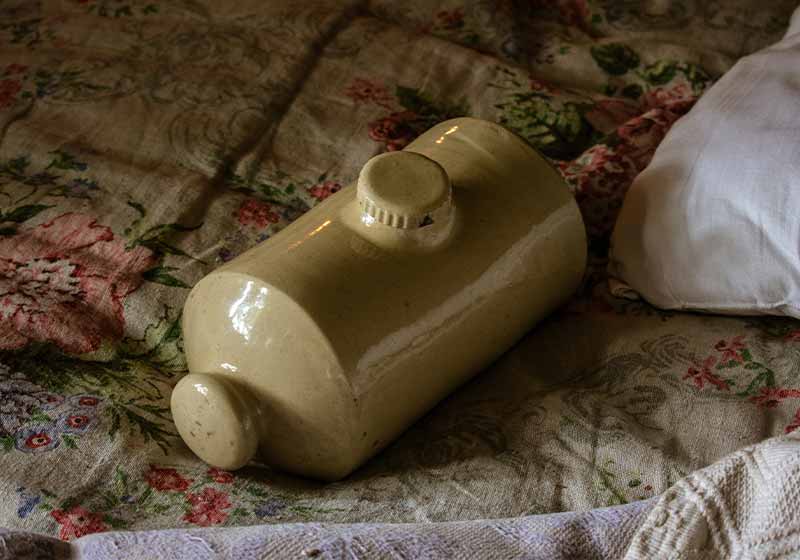 Vintage stoneware hot water bottle | winter hacks for home