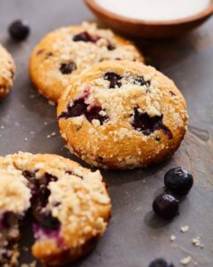 Blueberry Muffins cookies with blueberry on side