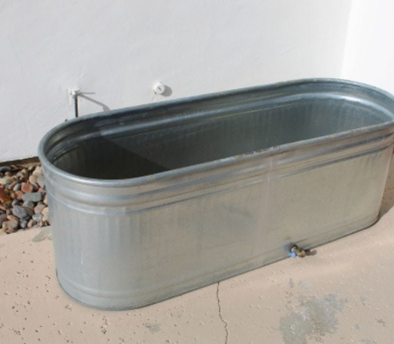 A large galvanized round end stock tank | diy stock tank heater
