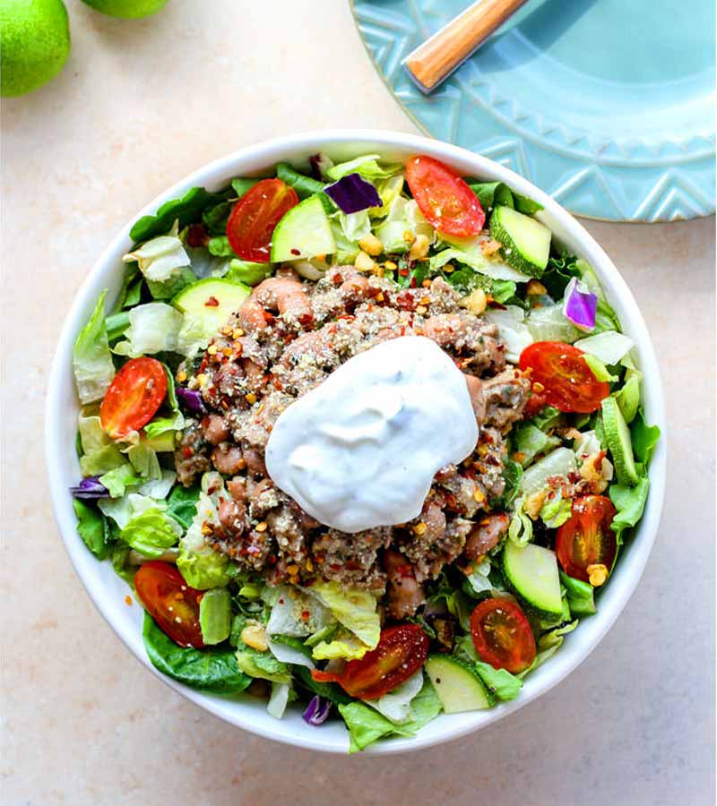 Crock Pot BBQ Taco Salad | easy crockpot meals