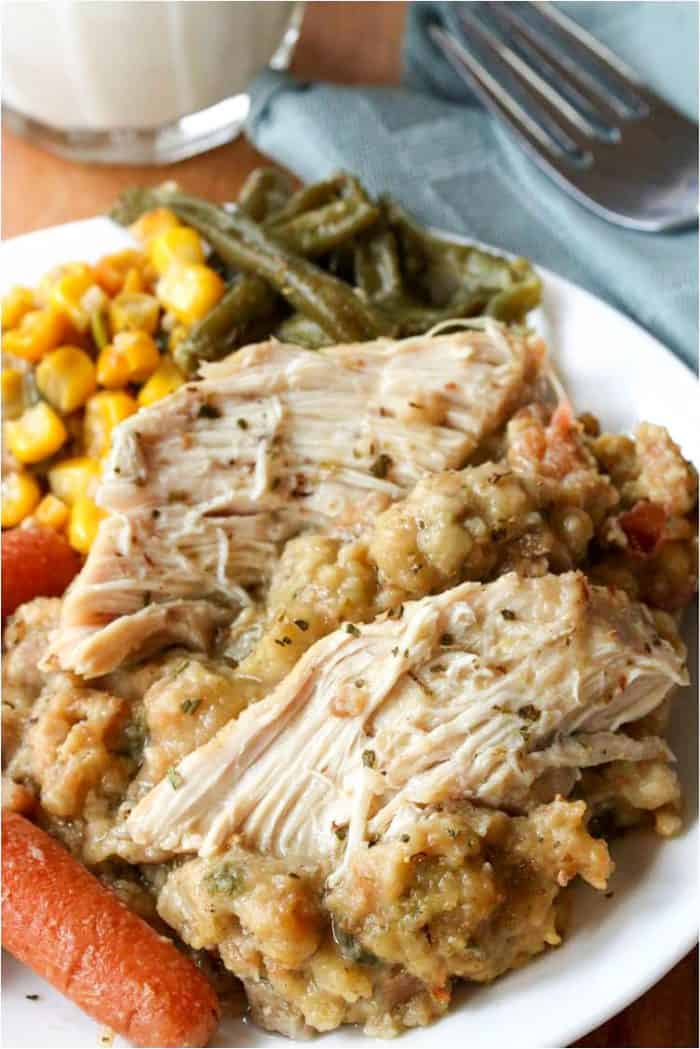 Crockpot Chicken and Stuffing | Easy Slow Cooker Recipes For Thanksgiving | slow cooker recipes for thanksgiving | crockpot turkey