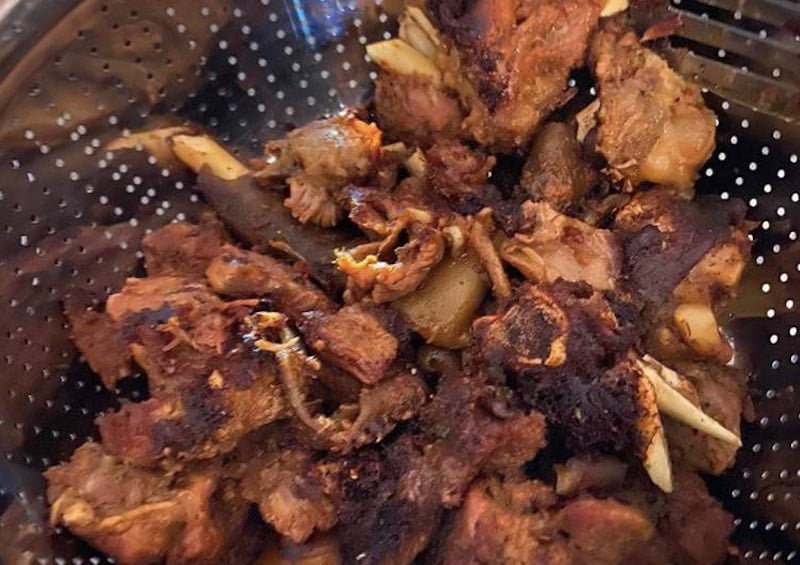 fried goat | roasted goat
