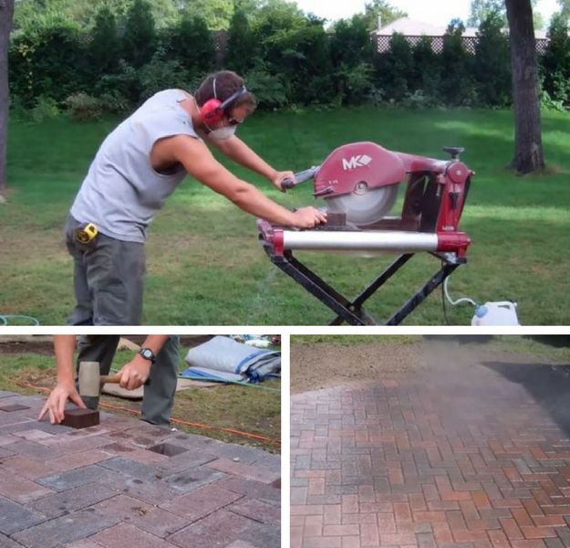 Step 3: Cutting Pavers And Adding The Joint Sand | How To Build A DIY Patio For Your Own Home Step 3: Cutting Pavers And Adding The Joint Sand | How To Build A DIY Patio For Your Own Home