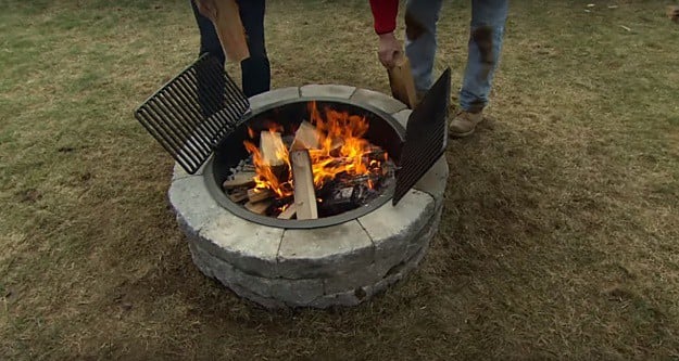 Fire Pit In Action | How To Build A Fire Pit | Homesteading Outdoor Projects