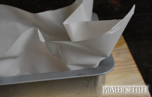 Add Parchment Paper | How to Make Rice Krispie Treats