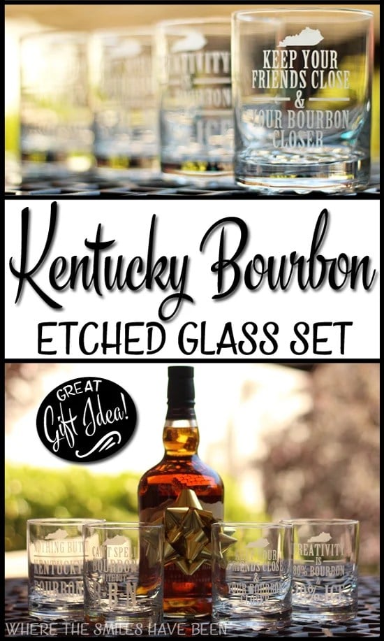 DIY Kentucky Bourbon Etched Glass Set | Homemade Christmas Gifts Men Will Actually Love