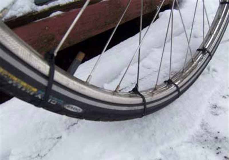 Make Your Bike Tires Winter-Ready with Zip Ties | how to stay warm in winter
