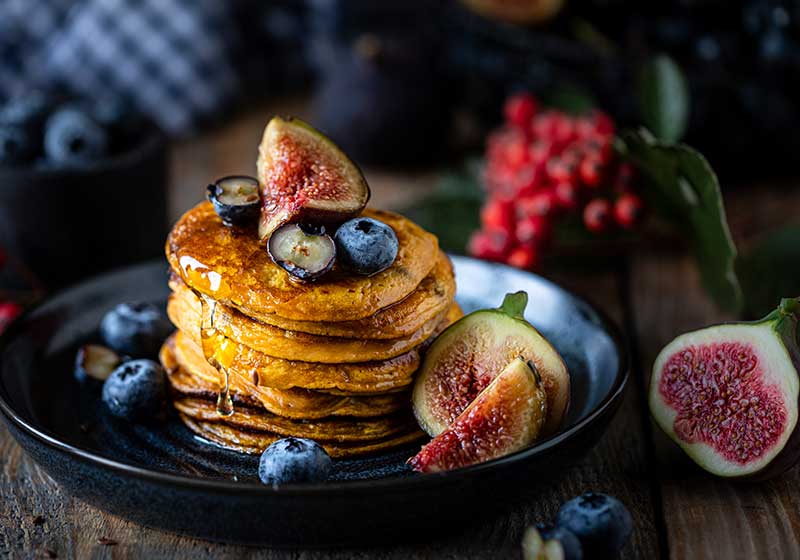 Pumpkin pancakes with syrup or honey | pumpkin recipe