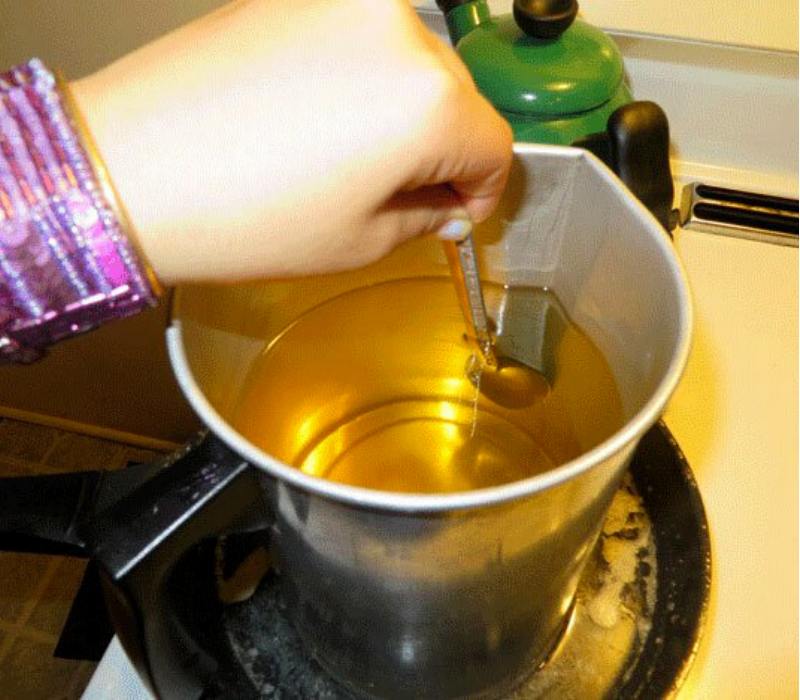 Stir in the Fragrance Oil | beeswax candle making