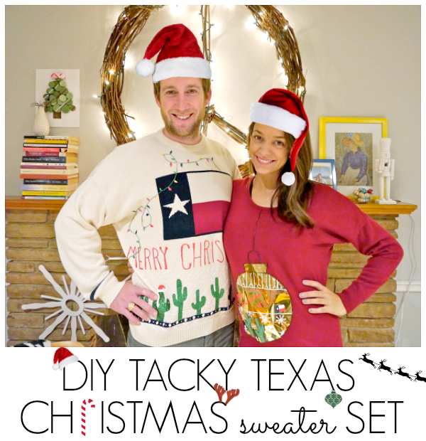 Texas-themed Ugly Christmas Sweater | DIY Ugly Christmas Sweaters | diy christmas tree sweater