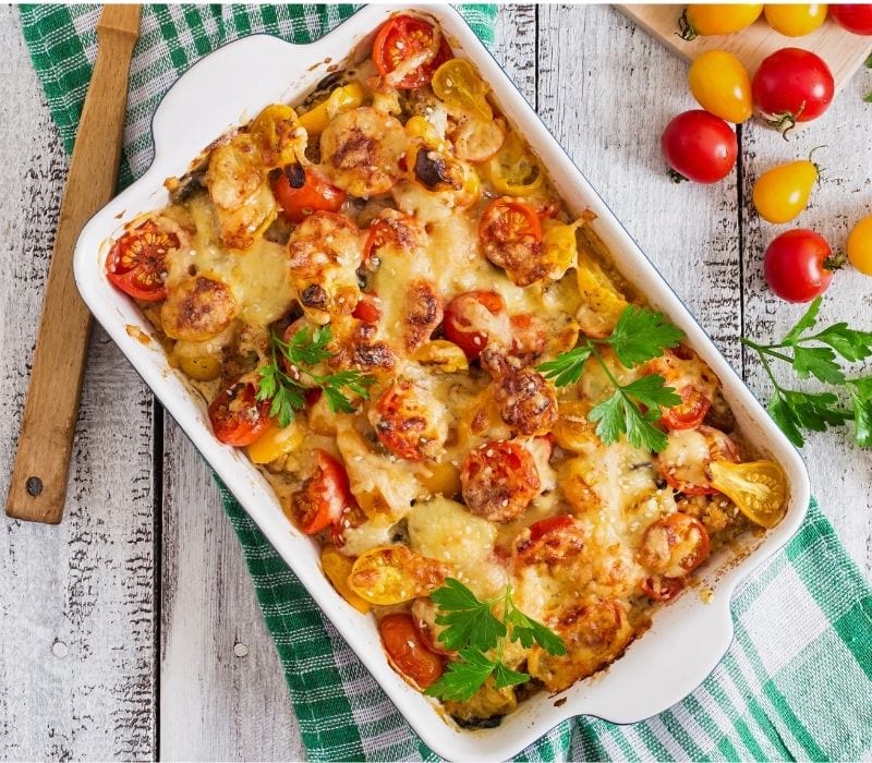 Vegetarian Vegetable casserole with zucchini