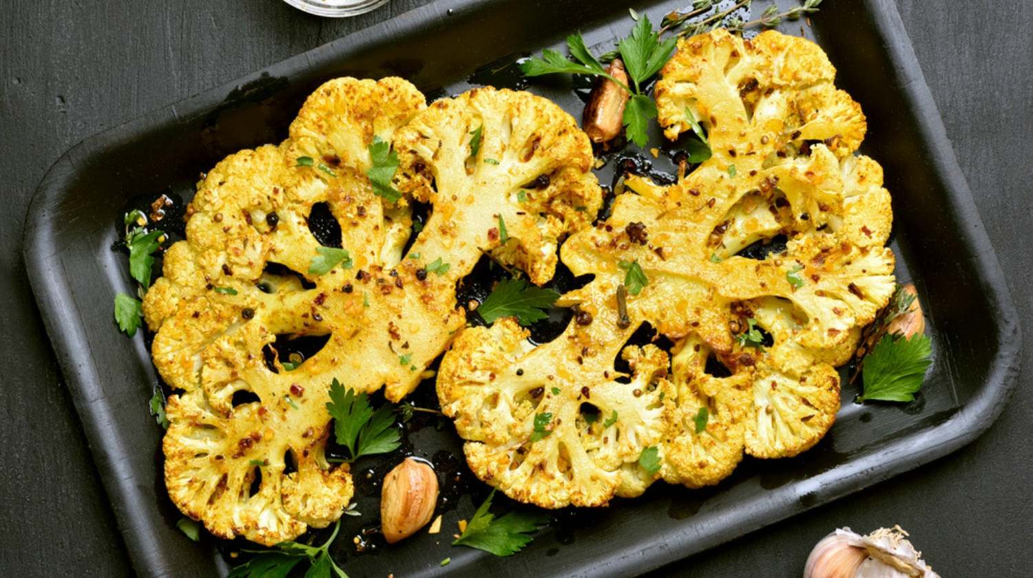Featured | Baked cauliflower steaks with herbs and spices | Cauliflower Recipes and Ideas for Healthy Eating