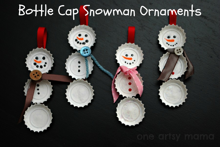 Bottle Cap Snowman Ornaments | Stunning Homemade Christmas Ornaments You Can DIY On A Budget