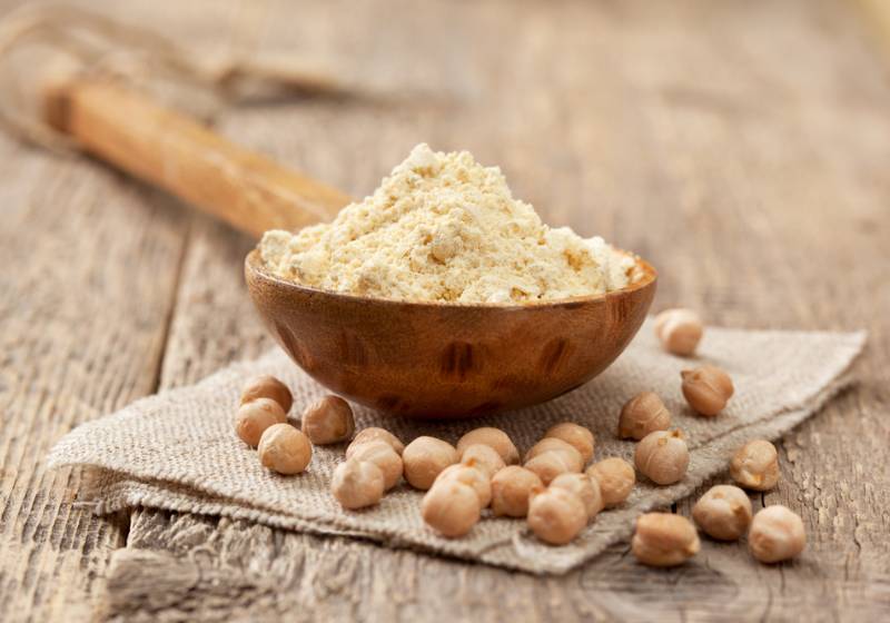 chickpea-flour-wooden-spoon-chickpeas-on | Homemade Shampoos For Hair Growth and Hair Loss