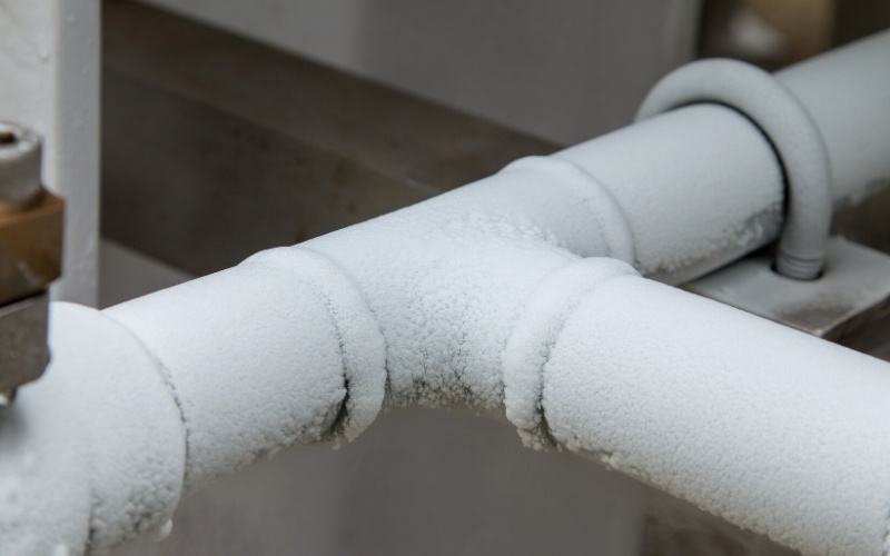 close container liquid nitrogencold metal pipe | snow
