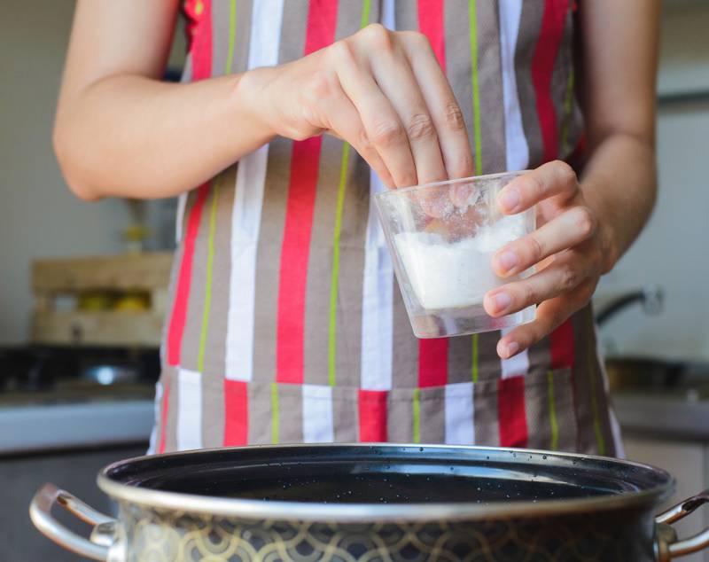 a lady taking some salt | How To Make Vegetable Rennet for Cheesemaking | nettle rennet