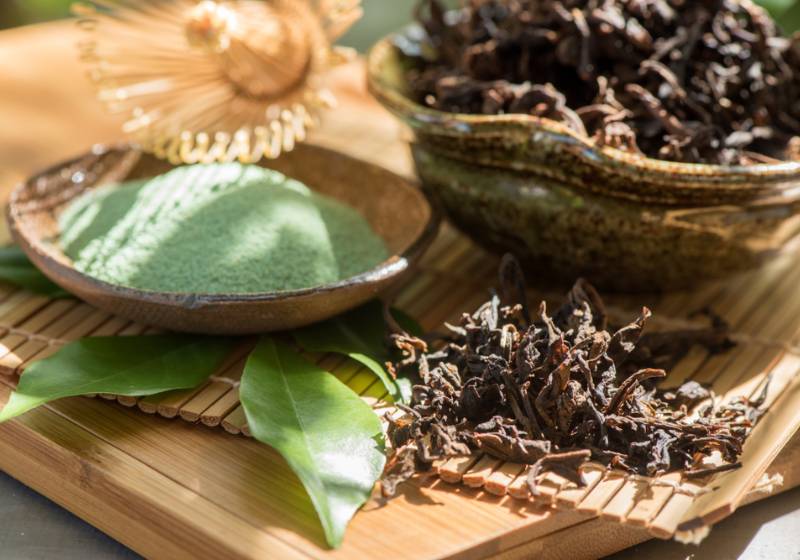 dried-green-tea-powder-have-medicinal | Homemade Shampoos For Hair Growth and Hair Loss