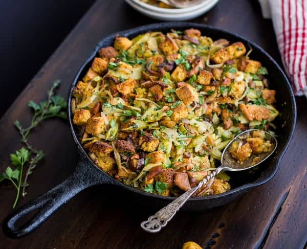 Gluten-Free Cornbread Stuffing with Chestnuts, Leeks, and Chanterelles | Thanksgiving Recipes For Everyone At The Dinner Table | Thanksgiving Recipes | thanksgiving appetizers