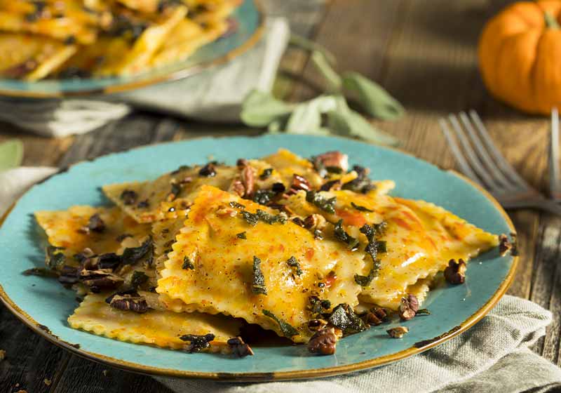 homemade-pumpkin-ravioli-butter-sauce-savory | thanksgiving recipes