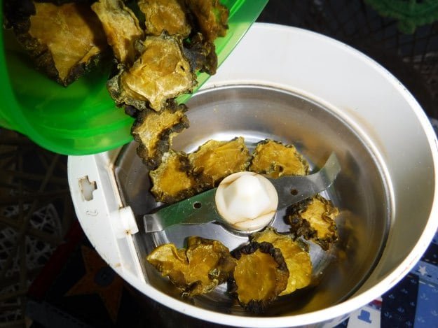 Time to grind your dried pickles | How to Make Pickle Seasoning