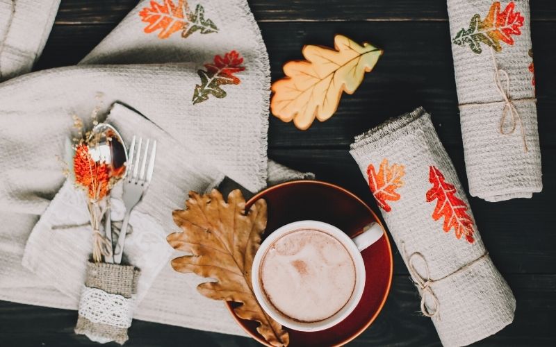 rustic autumn still life linen kitchen | fall season