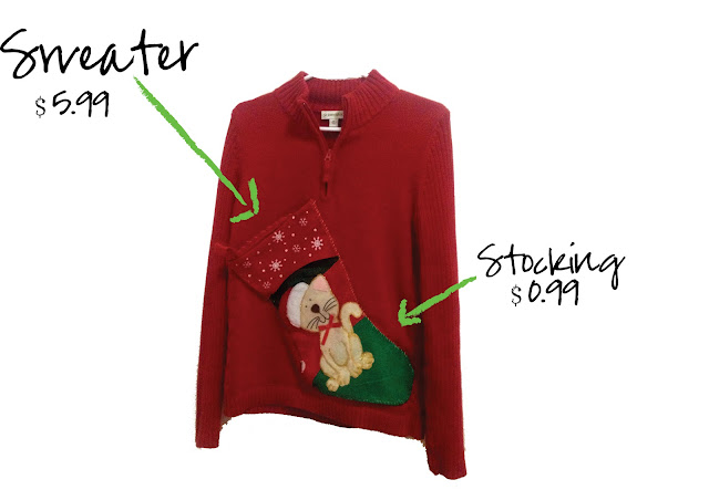 Christmas Stocking Ugly Sweater | DIY Ugly Christmas Sweaters| ugly sweater ideas for christmas parties
