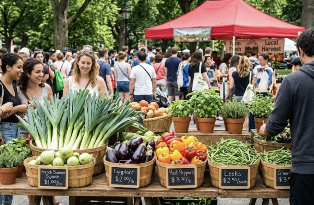 farmers market shopping
